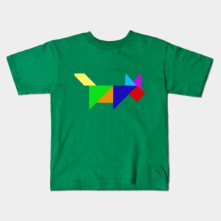 Tangram Dog Solid color Kids T-Shirt